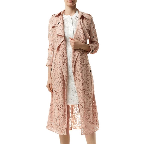Burberry Jackets & Blazers - Burberry Blush Grace Hill Floral Lace Trench Coat